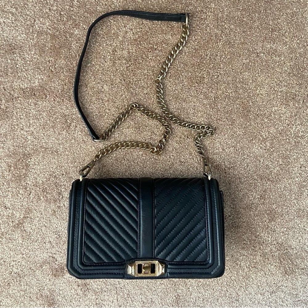 REBECCA MINKOFF Chevron Quilted Love Crossbody Bag